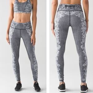 LULULEMON Speed Wunder Tight Nulux Sz 4 Florence Speed Wunder 50 G White Black